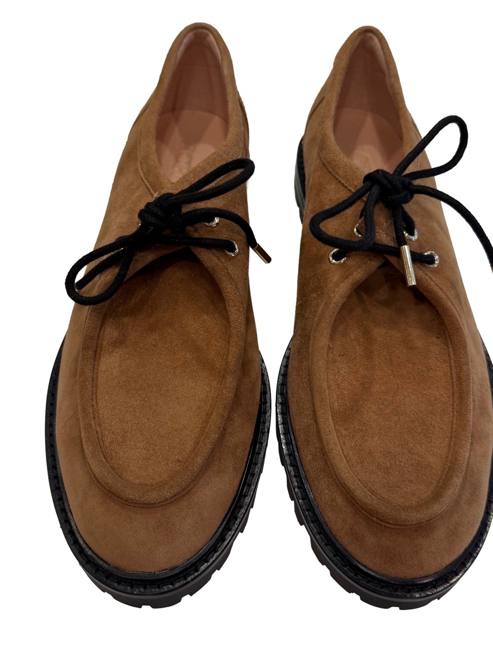 J.Crew Women’s Lace-up oxford shoes in suede Hazelnut latte Lug Sole Sz 9.5 NEW